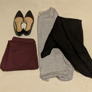 Maroon Rockstar Jeggings